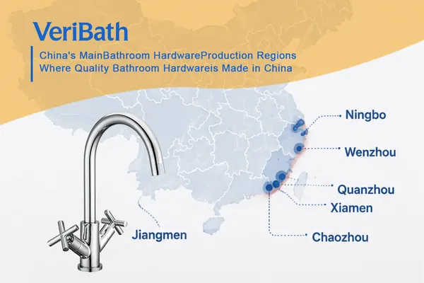 Map of China bathroom hardware production cities