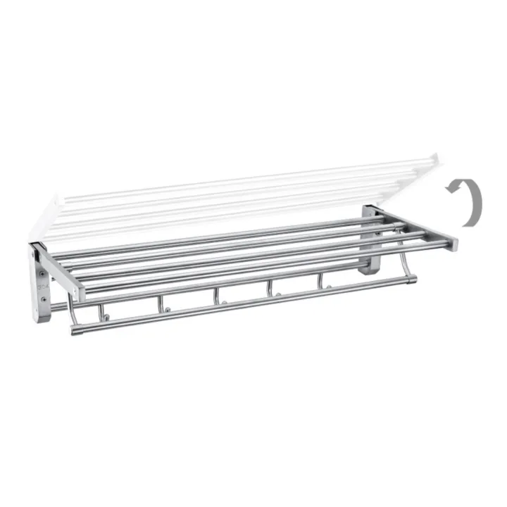 Foldable Wall-Mounted Towel Rack with Hooks