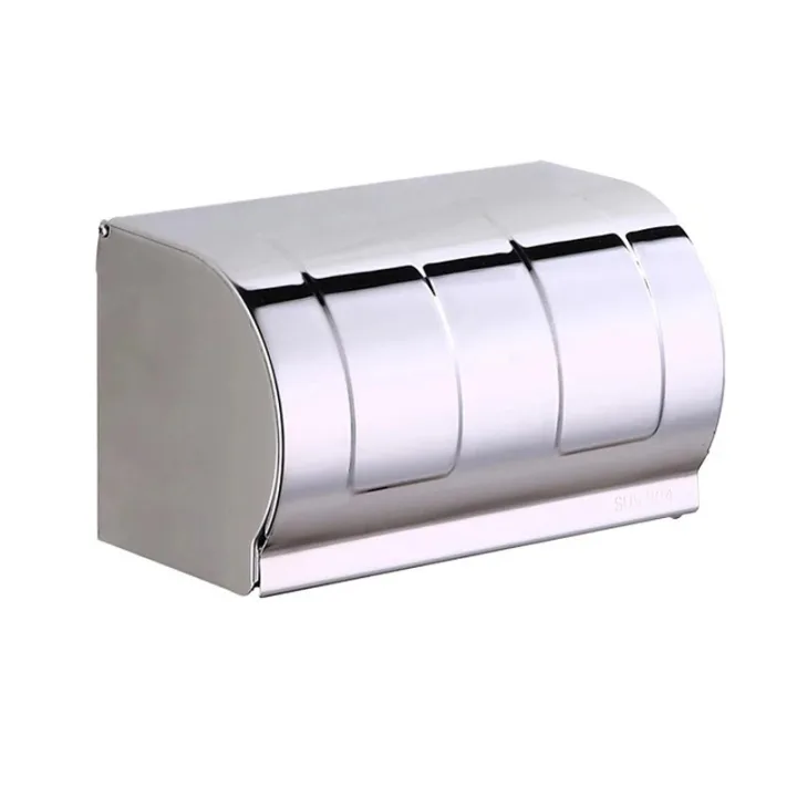 Enclosed Toilet Paper Holder with Top Cover