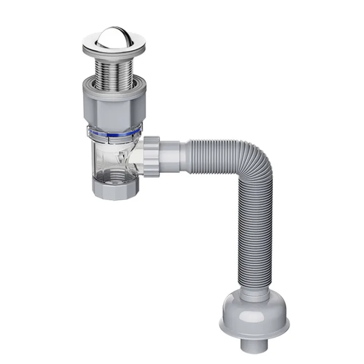 Basin Drain Pipe and Stopper Set (Flip-Top)