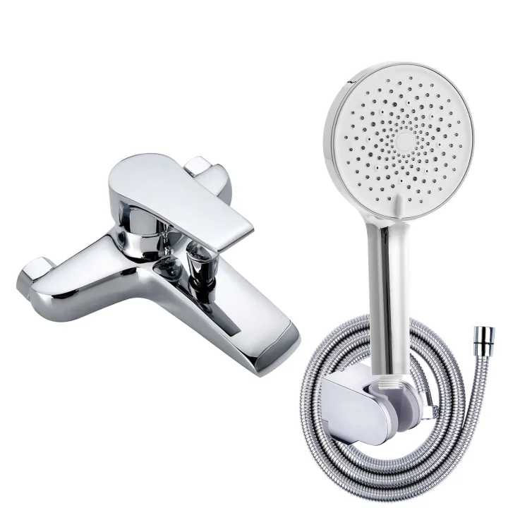 Wall-Mounted Single-Handle Bath Shower Faucet With Handshower
