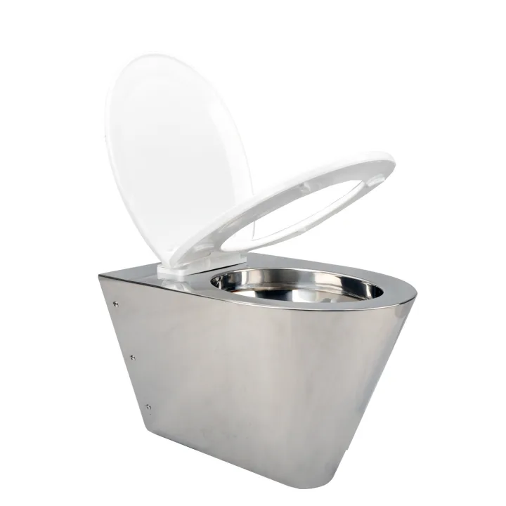 304 SS Wall-Mounted Toilet with PVC Seat Cover with P trap