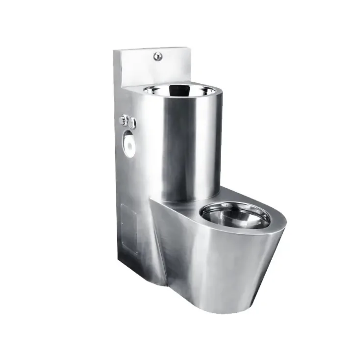 304 Stainless Steel Combination Toilet with Time-delay Tap
With P trap