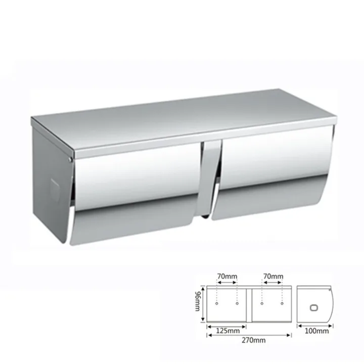 304 Stainless Steel Double-roll Toilet Paper Box
