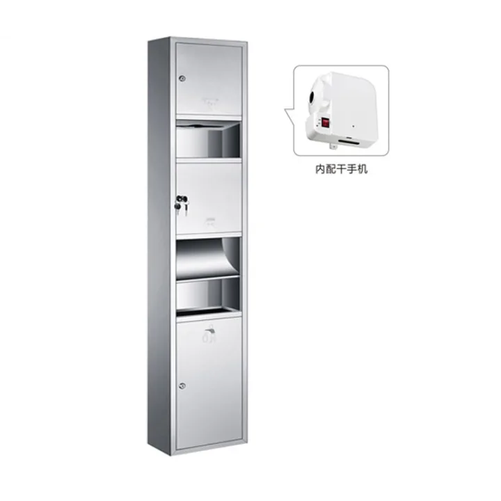 3-in-1 Combo Unit: Electronic Hand Dryer & Paper Towel Dispenser & Waste Receptacle Surface Mounted