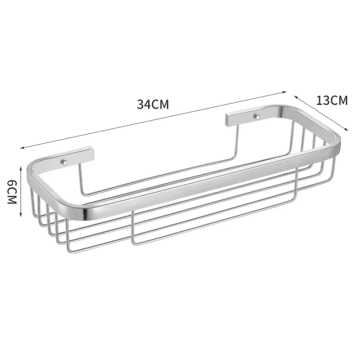 304 Stainless Steel A13 Single Layer Corner Shelf - Square Basket