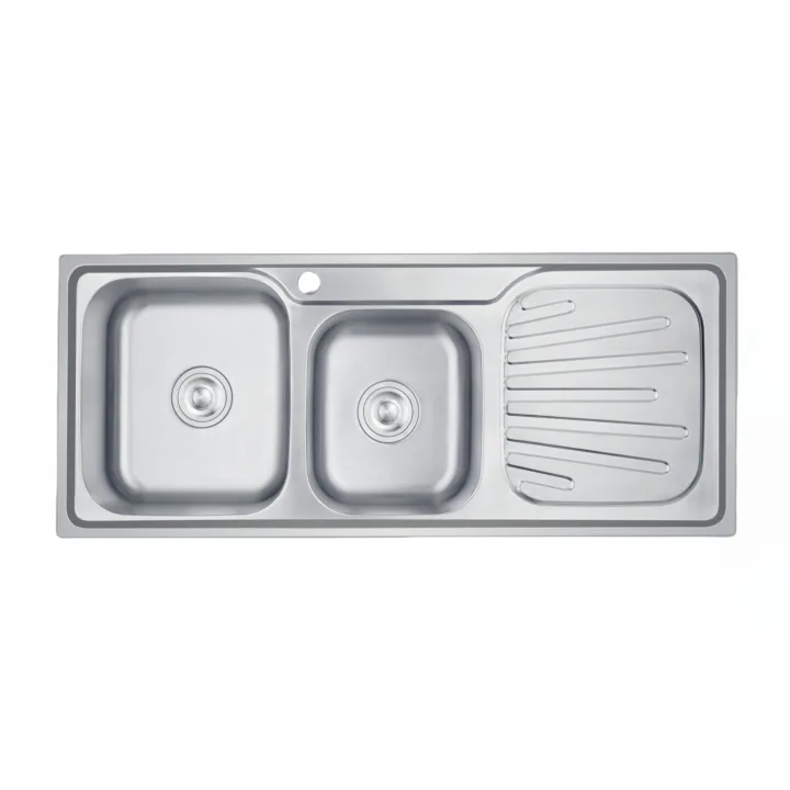 Stainless Steel Double Sink With Washboard