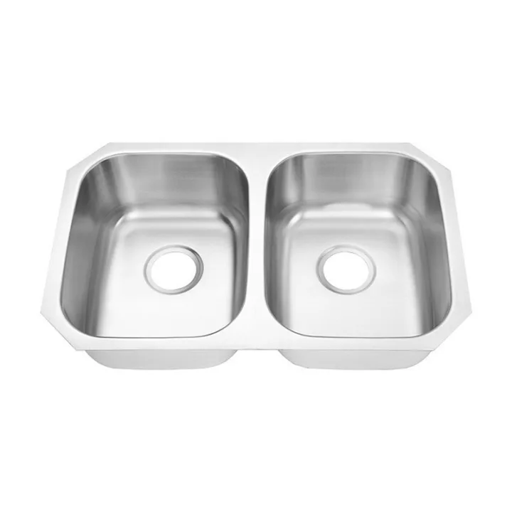 304 Stainless Steel Double-Bowl Undermount Sink One-Piece Drawn