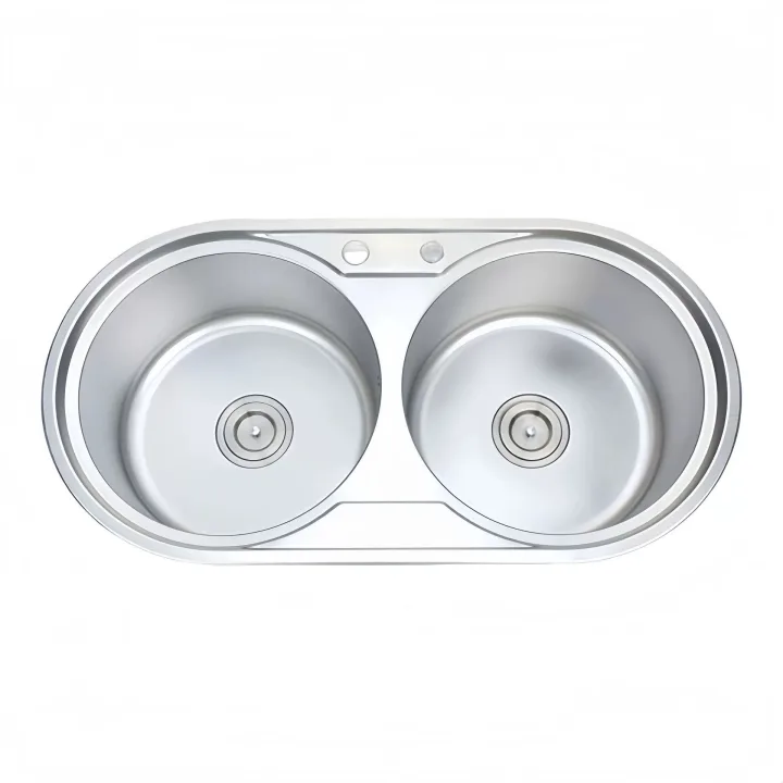 Stainless Steel Double Bowl Sink Round