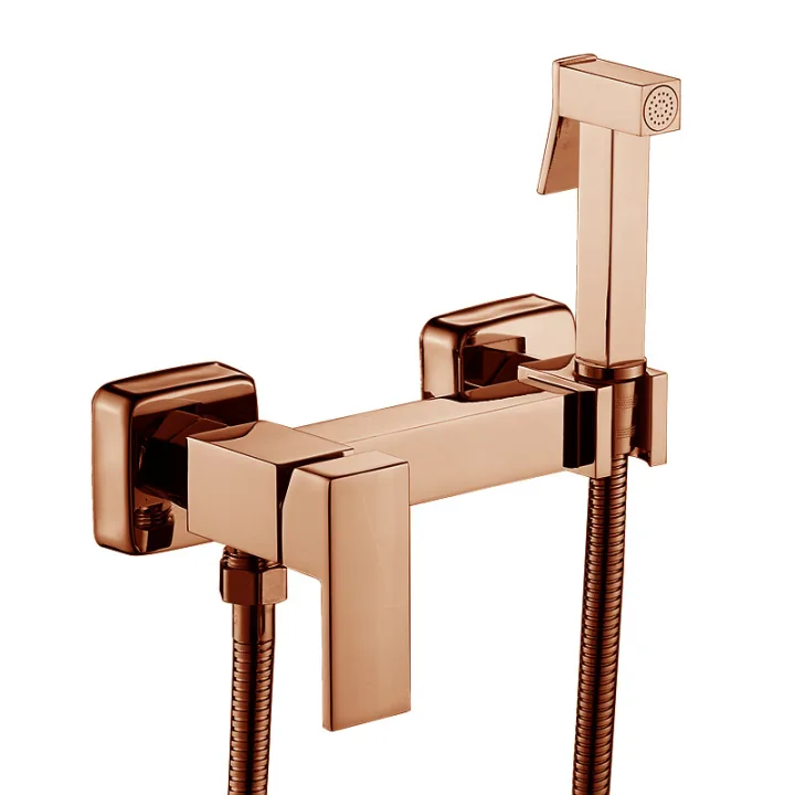 Square Concealed Wall-Mounted Mixer Bidet Sprayer Kit