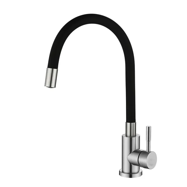 Gooseneck Kitchen Faucet with Single-Lever Handle