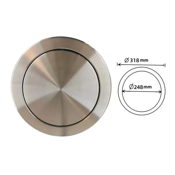 Round Concealed Countertop Hinged Lid for Trash Can Φ318