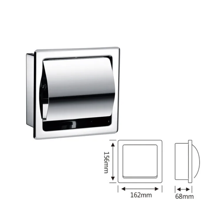 Concealed Wall-In Single Roll Toilet Paper Holder