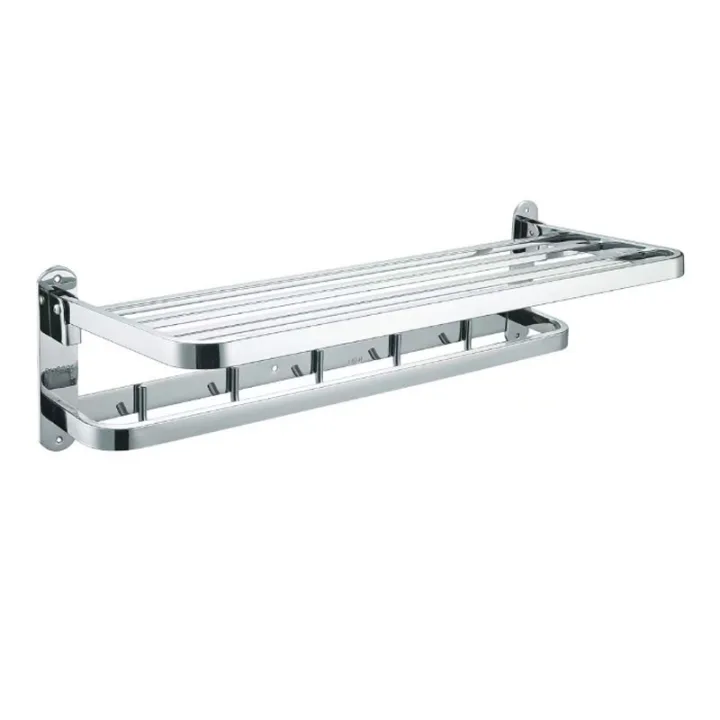Wall-Mounted Square Design Towel Rack with Hooks