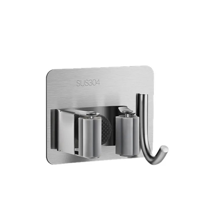 Mop Holder With Adhesive With Hooks