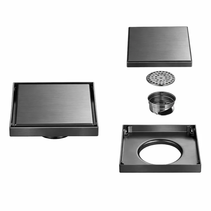 Reversible Hidden Square Floor Drain with Tileable Cover 15*15cm