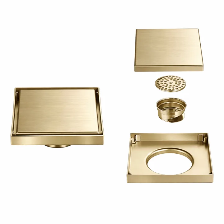 Reversible Hidden Square Floor Drain with Tileable Cover 15*15cm