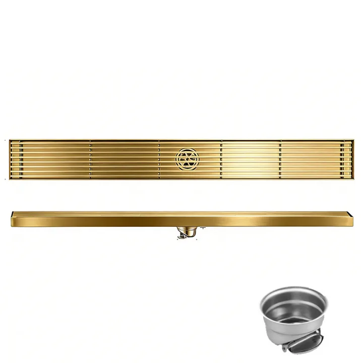 Linear Floor Drain with Slotted Grate and Anti-Odor Seal 8*90cm