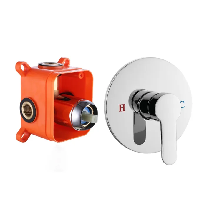 Concealed 1-Outlet Bath-shower mixer Valve with diverter Complete Box
