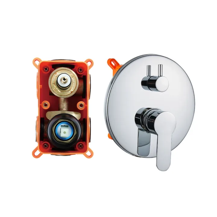 Concealed 2-Outlet Bath-shower mixer Valve with diverter Complete Box