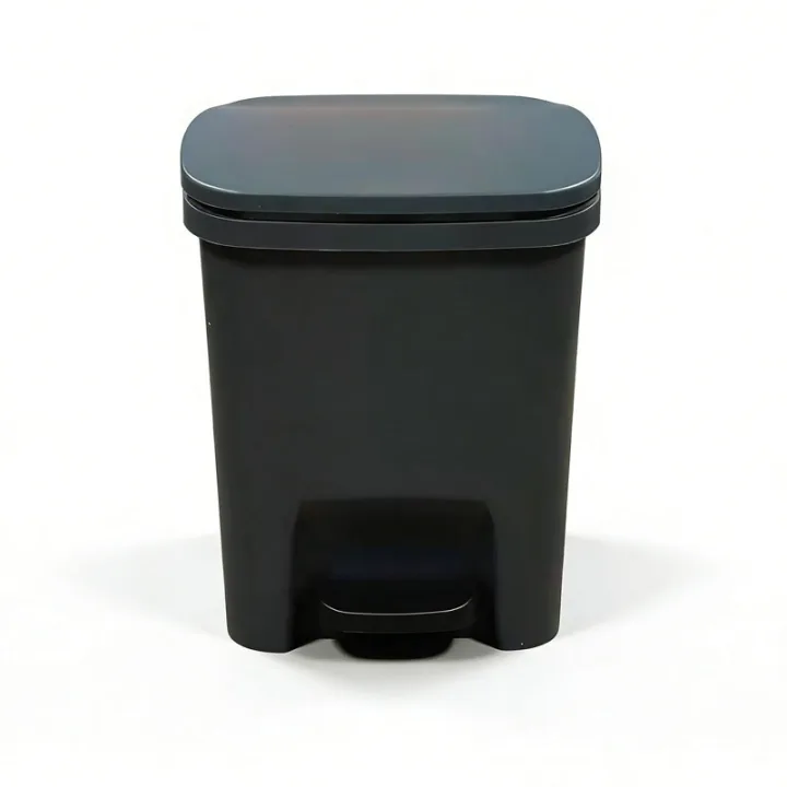 Black Pedal Trash Can  Dustbin with Soft Closing Lid 10L