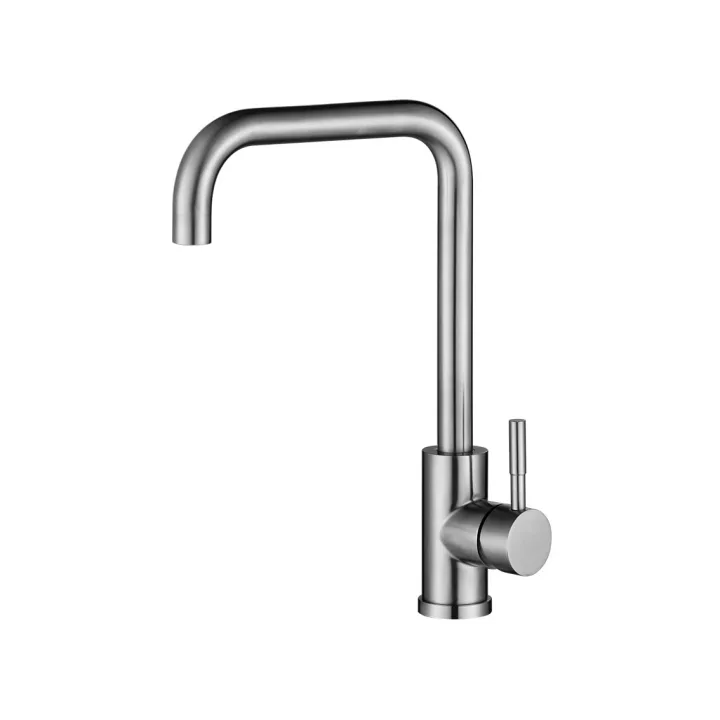 Square Gooseneck Kitchen Faucet with Side Handle
