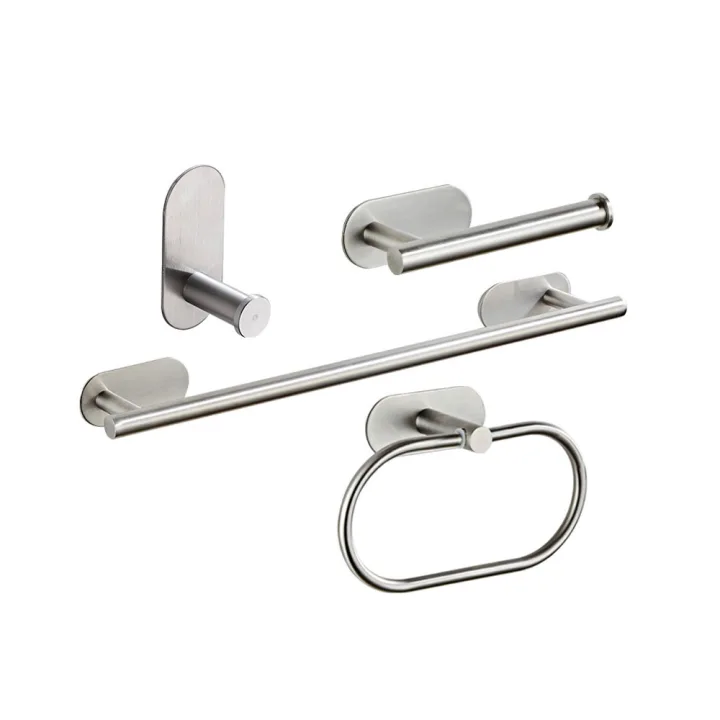 No-Drill 3M Adhesive Bathroom Accessory 4-Piece Set