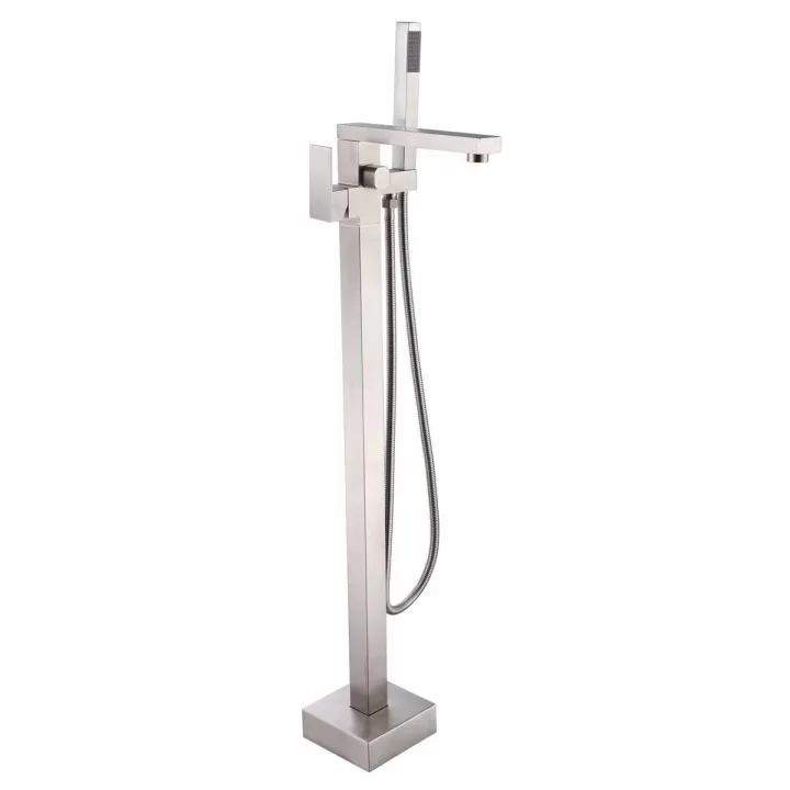 Modern Floor-Standing Shower System with Handheld Hose