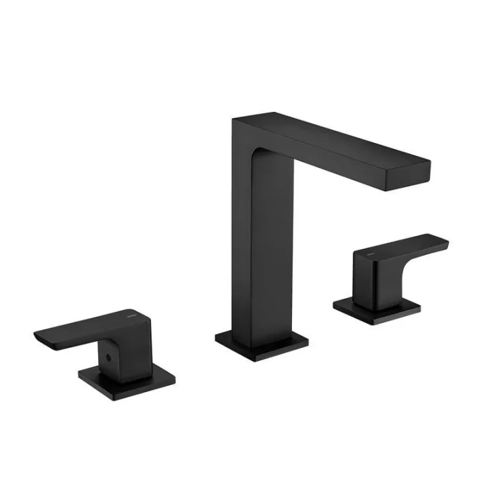 Square Deck-Mounted Two-Handle Widespread Basin Mixer