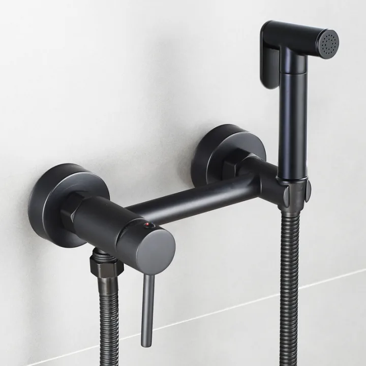 Round Concealed Wall-Mounted Mixer Bidet Sprayer Kit