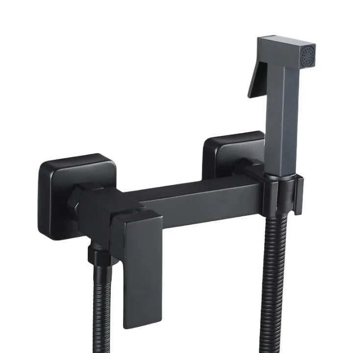 Square Concealed Wall-Mounted Mixer Bidet Sprayer Kit