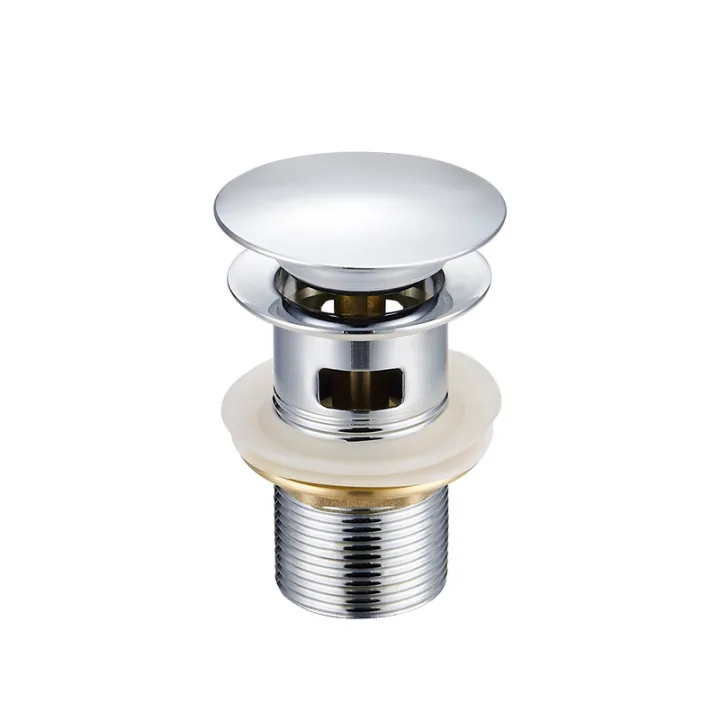 Short Pop-Up Basin Drainer with Overflow Hole