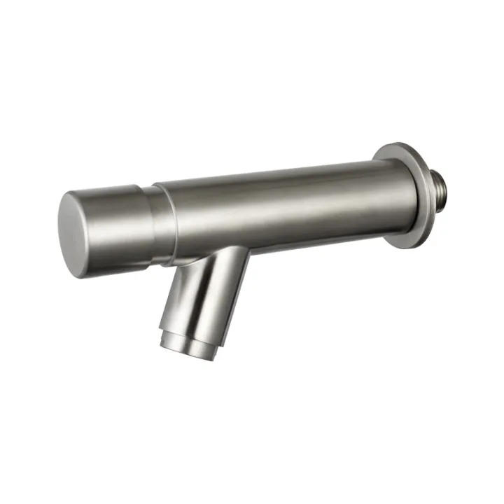 Wall-mounted Time-Delay Faucet, Silver