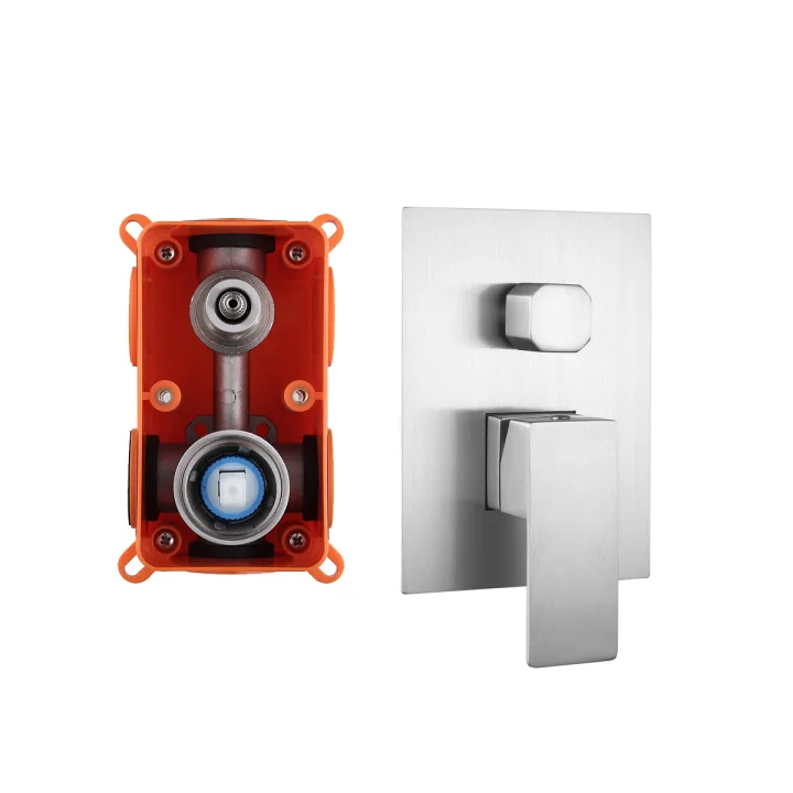 Concealed 2-Outlet Bath-shower mixer Valve with diverter Complete Box