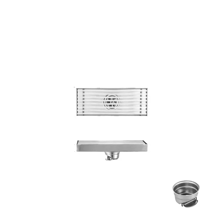 Linear Floor Drain with Slotted Grate and Anti-Odor Seal 8*20cm