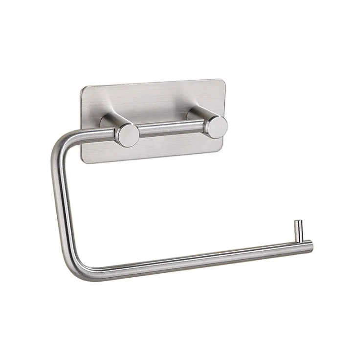 Wall-Mounted Toilet Paper Holder with Adhesive Tape Installation 16cm