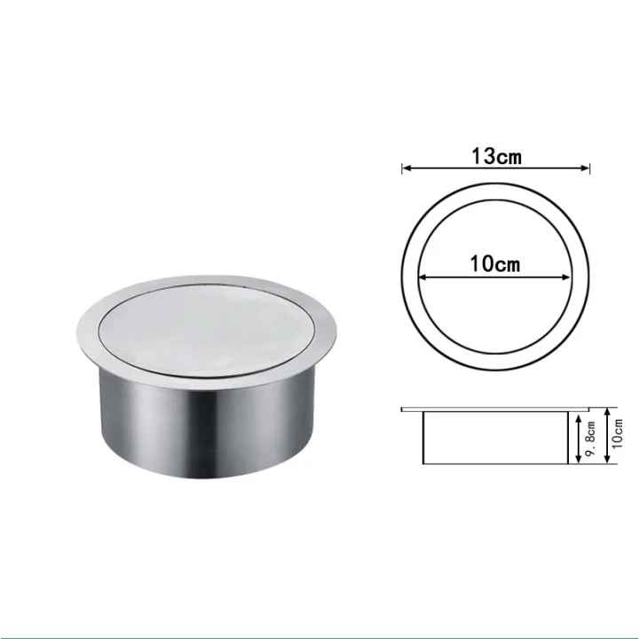 304 Stainless Steel Countertop Waste Chute Cover (Ø13cm)