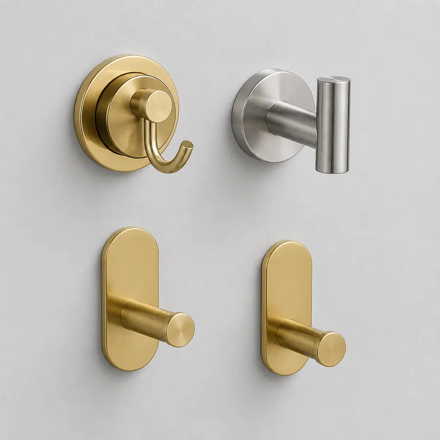 Towel hooks and robe hooks for bathroom hardware orders