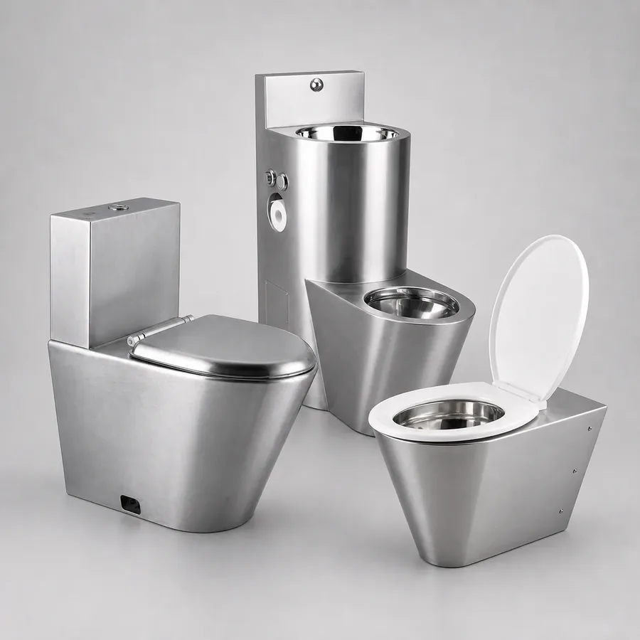 Stainless steel toilets for public and commercial washrooms
