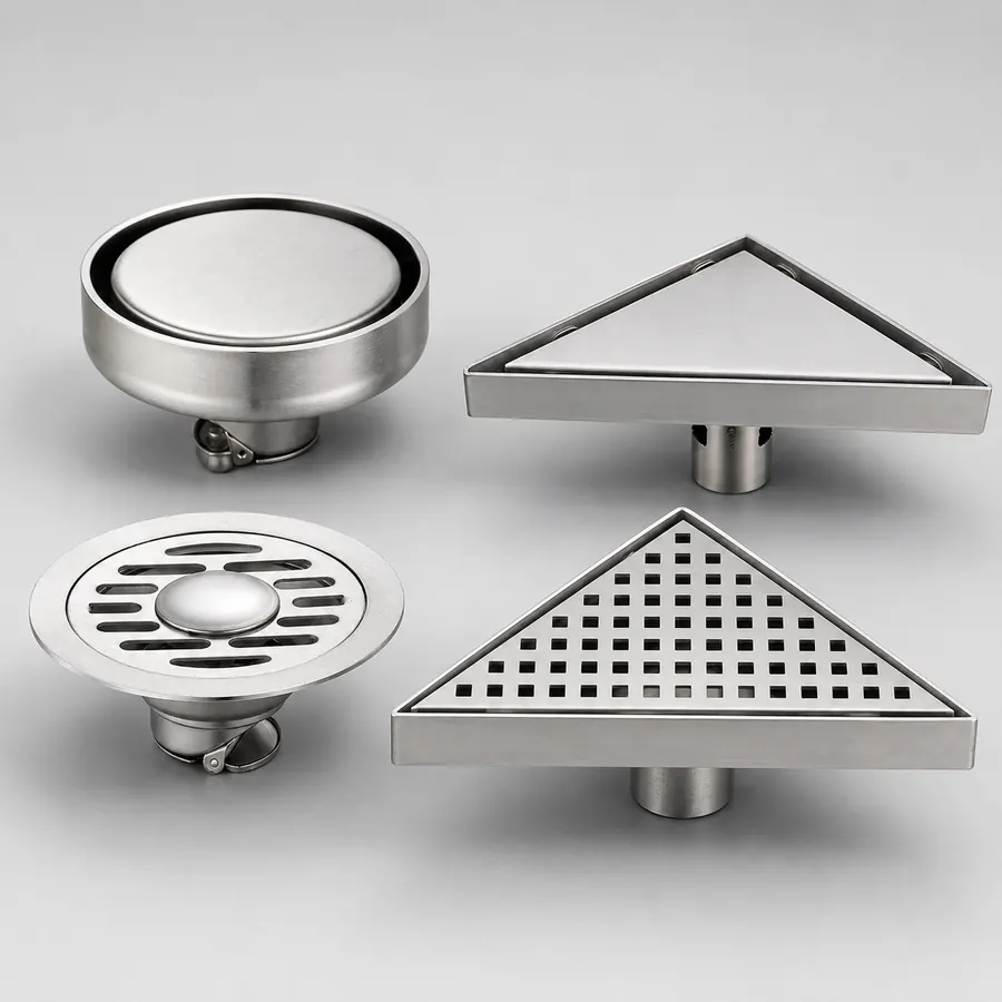 Corner and specialized floor drains for project-specific applications