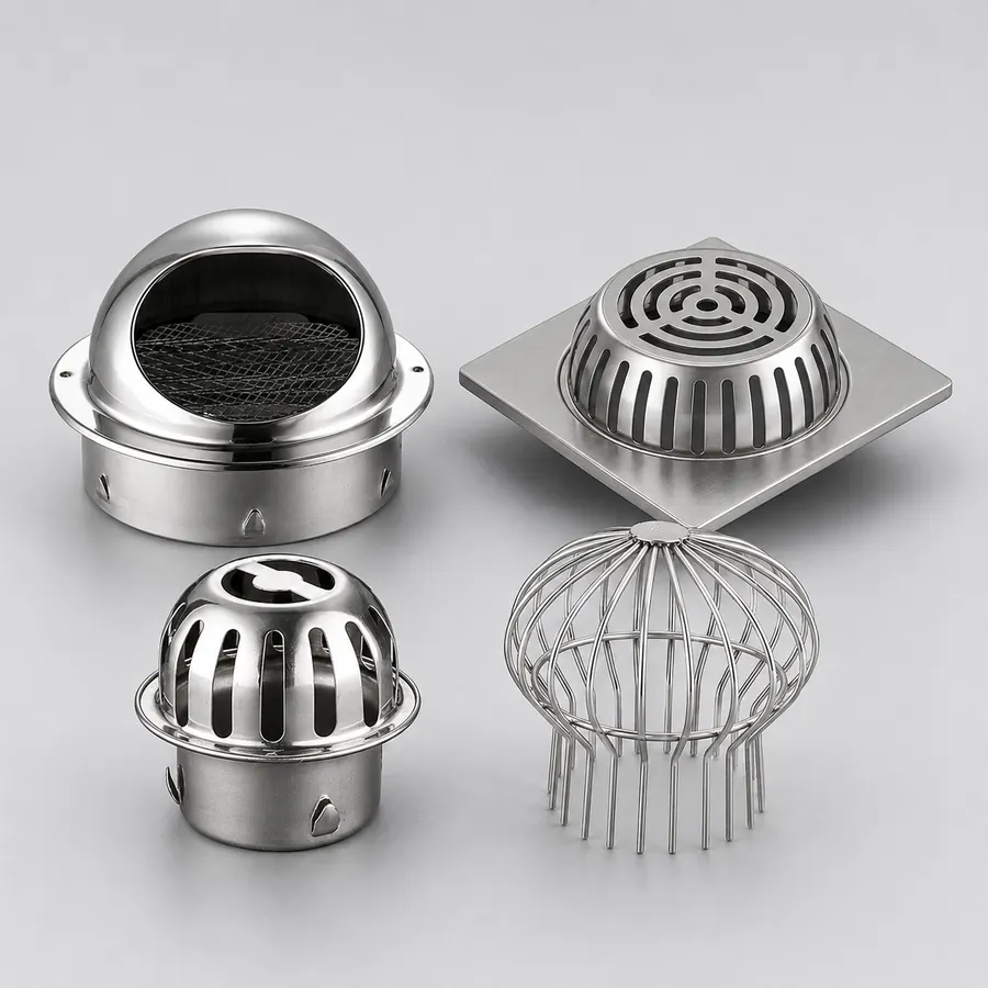 Roof and balcony drains for outdoor rainwater drainage