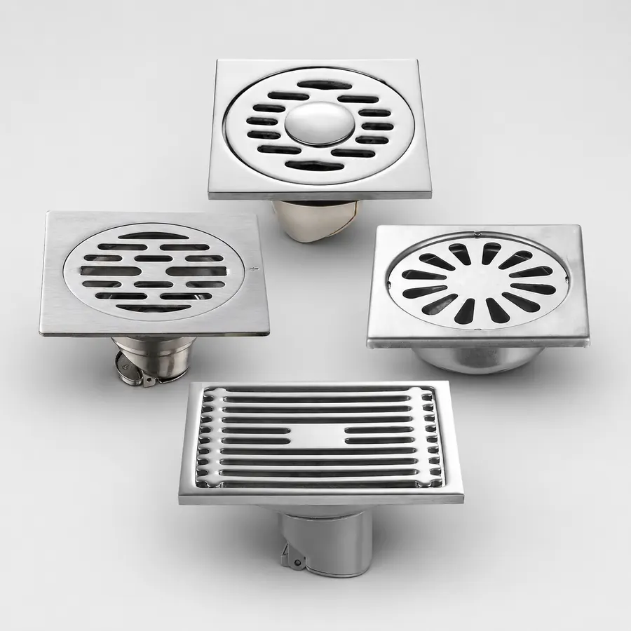 Standard square anti-odor floor drains for regular wet-area drainage