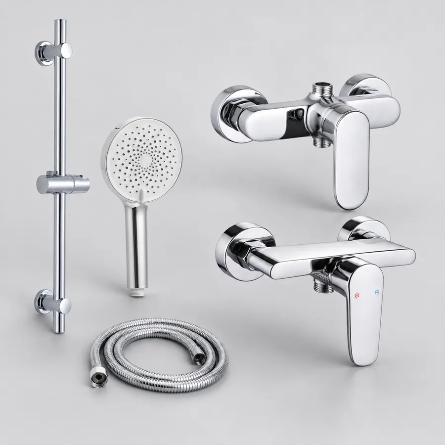 Wall-mounted bath shower mixers