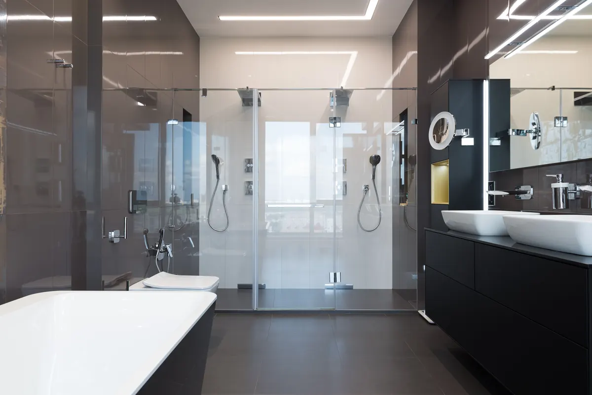 Bathroom display showing a coordinated product range